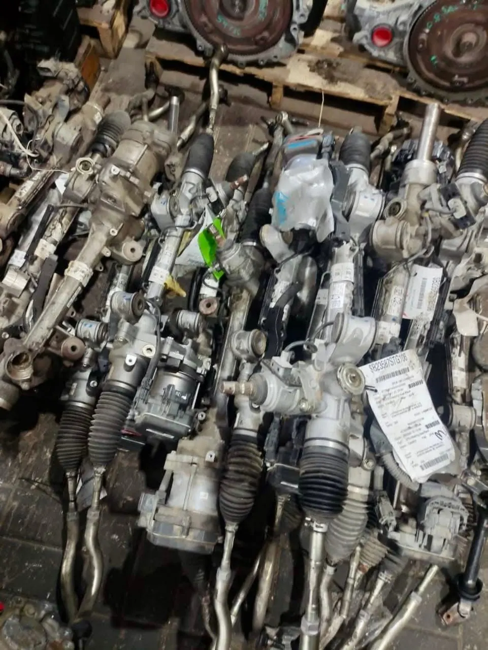 Stock of used electric steering rack assemblies